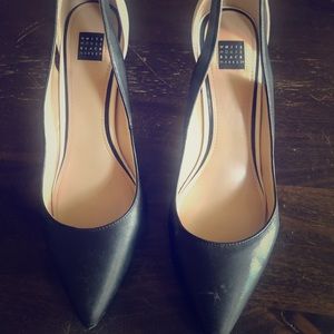 Black and white heels.